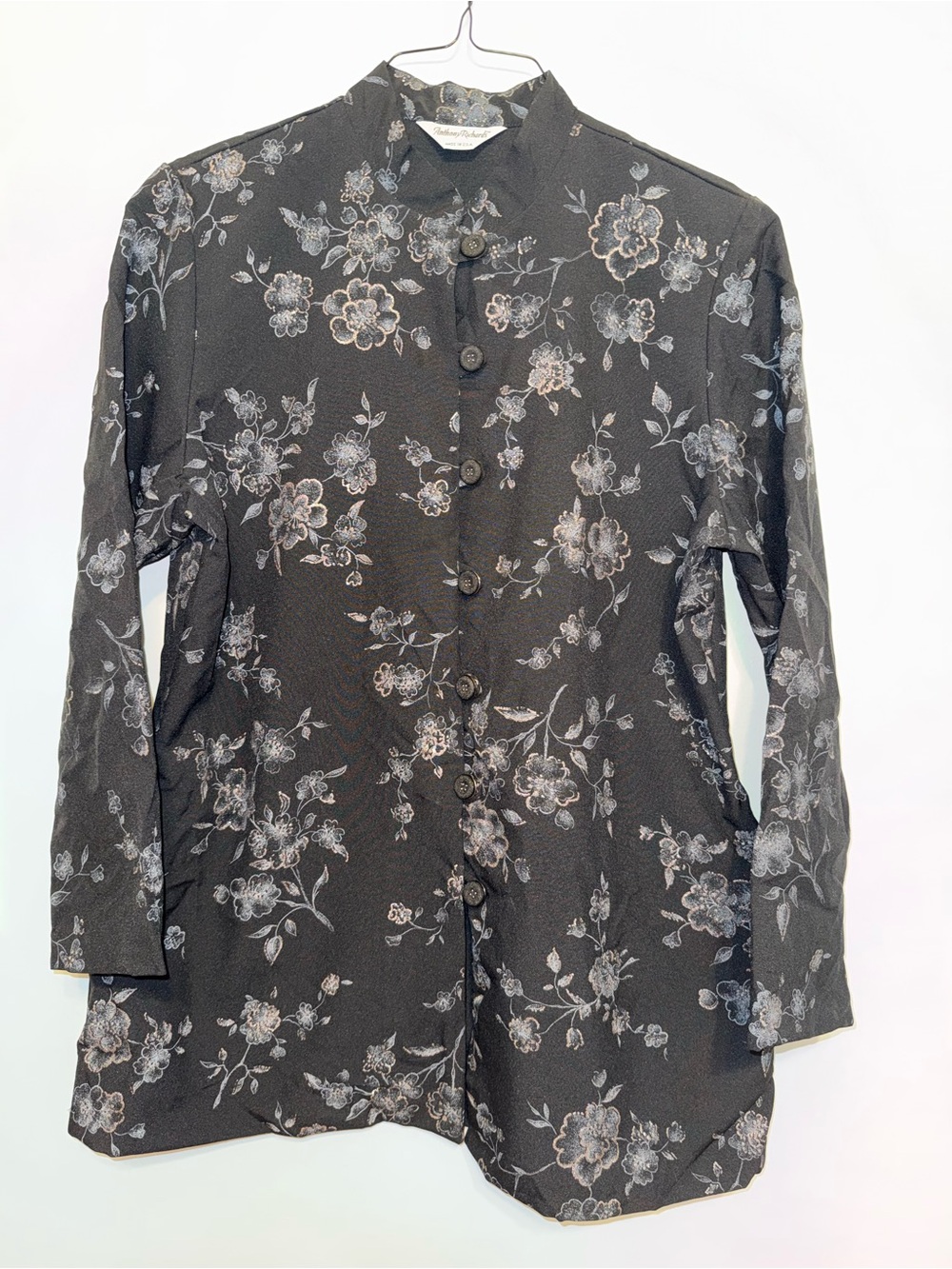 Anthony Richards Black Floral Button-Down Shirt